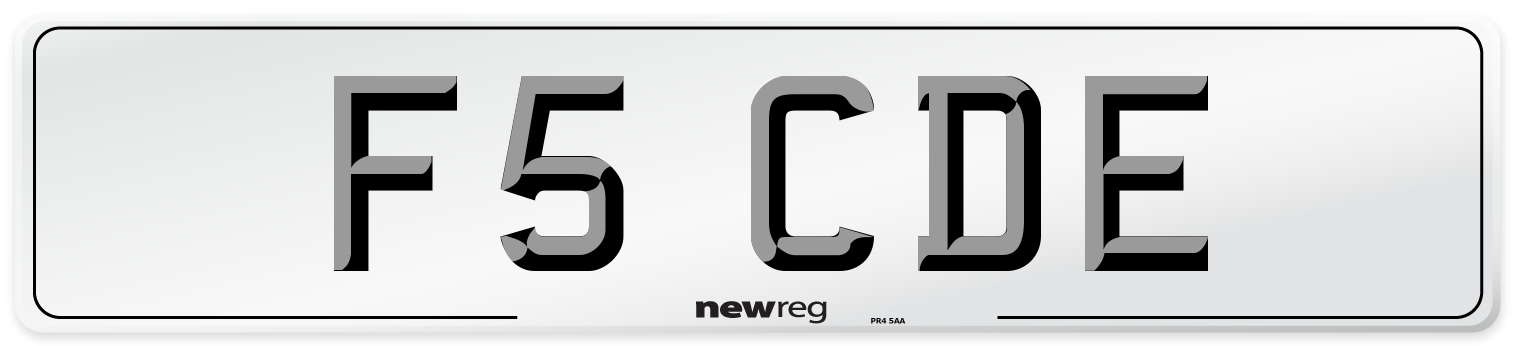 F5 CDE Number Plate from New Reg
